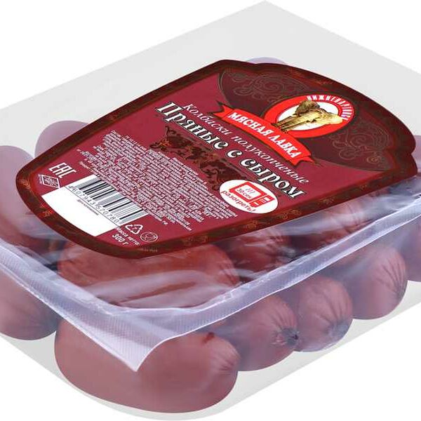 Колбаски Мясная лавка полукопченые пряные с сыром