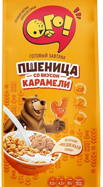Сухой завтрак Ого Воздушная пшеница со вкусом карамели 150г