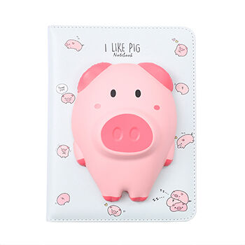 Блокнот со сквишем «Свинка I Like Pig», А5, голубой