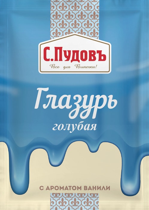 

Сахарная глазурь С.Пудовъ голубая с ароматом ванили 100 г