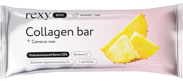 Батончик Rexy Slim протеиновый Ананас-Чиа 40г