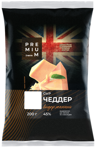 

Сыр Лента Premium Чеддер выдержанный 45% без змж