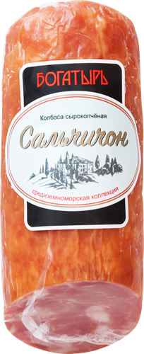 

Колбаса сырокопченая БОГАТЫРЬ Сальчичон полусухая, 340г