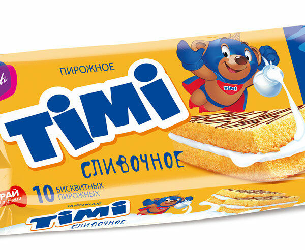 Пирожное бисквитное Тими сливочное ТМ Konti (Конти) 300 г