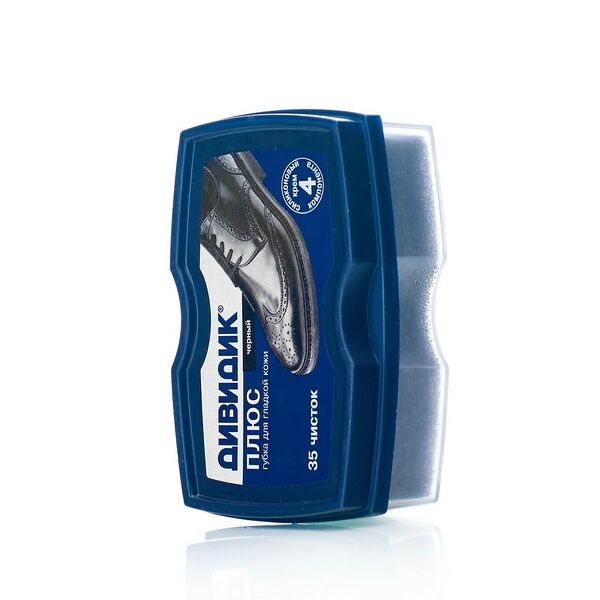 Губка для обуви Дивидик Плюс для гладкой кожи чёрный