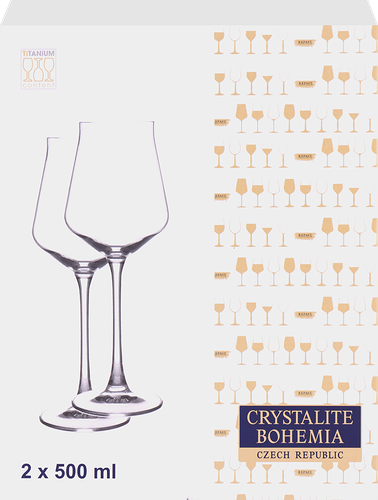 Набор бокалов для вина Crystalite Bohemia Alca 500мл, стекло, Арт. 58374, 2шт