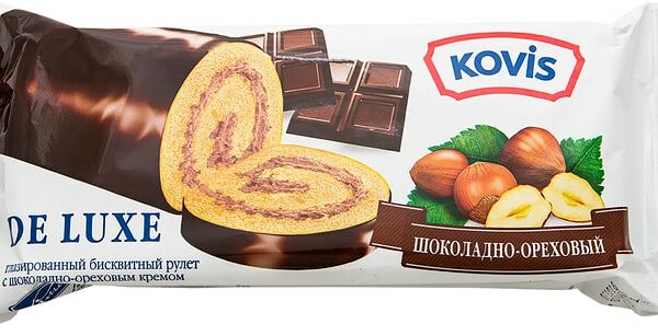 Рулет бисквитный Kovis De Luxe Шоколадно-ореховый 200г