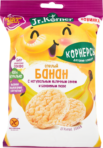 

Хлебцы хрустящие рисовые Jr.Korner Спелый банан мини 30 г