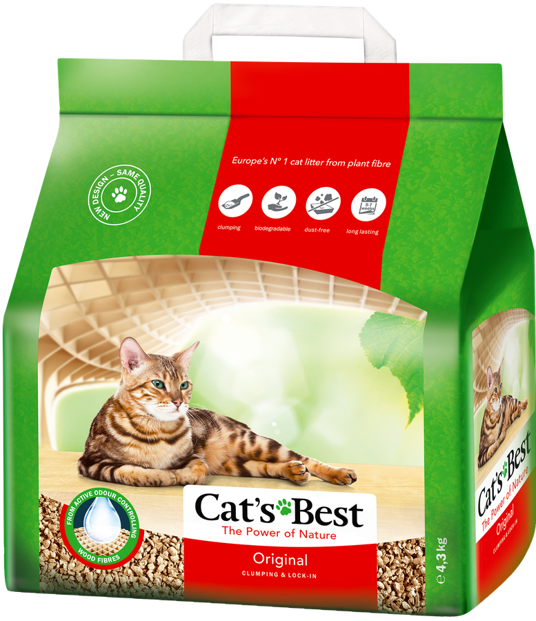 

Наполнитель для кошачьего туалета Cat's Best древесный комкующийся 4.3 кг