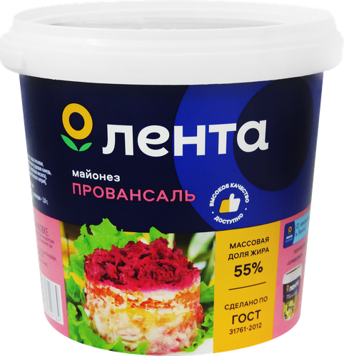 

Майонез ЛЕНТА Провансаль 55%, 800мл