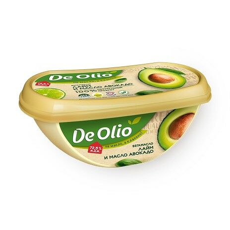 Крем на растительных маслах De olio Лайм и масло авокадо 72,5% 220 г