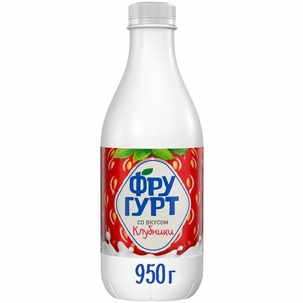 Напиток кисломолочный Фругурт со вкусом клубники 1.5 %, 950г