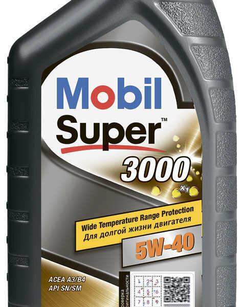Масло моторное синтетическое 3000 5W-40 ТМ Mobil Super (мобил супер) 1л