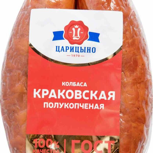Колбаса полукопчёная Царицыно Краковская 350 г