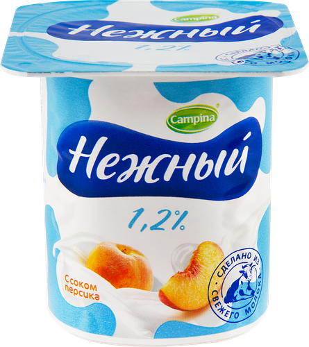 Продукт йогуртный Нежный с соком персика 1,2% 100г