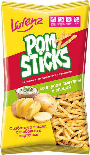 

Чипсы Pomsticks Сметана и специи соломкой 100 г