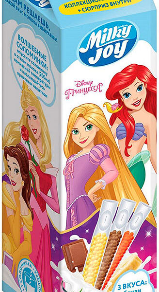 Трубочки для молока Milky Joy Disney Принцессы с игрушкой