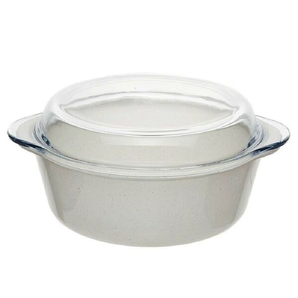 Кастрюля круглая с крышкой Borcam Non Stick Cream, 2 л, стекло