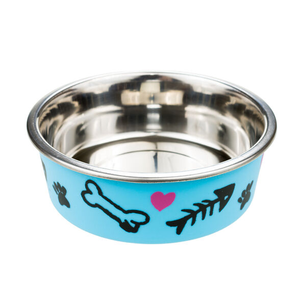 Миска металл матовый цветной с рыбками 12см