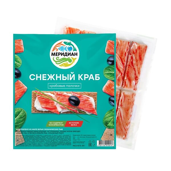 Крабовые палочки Меридиан Снежный краб, 200г
