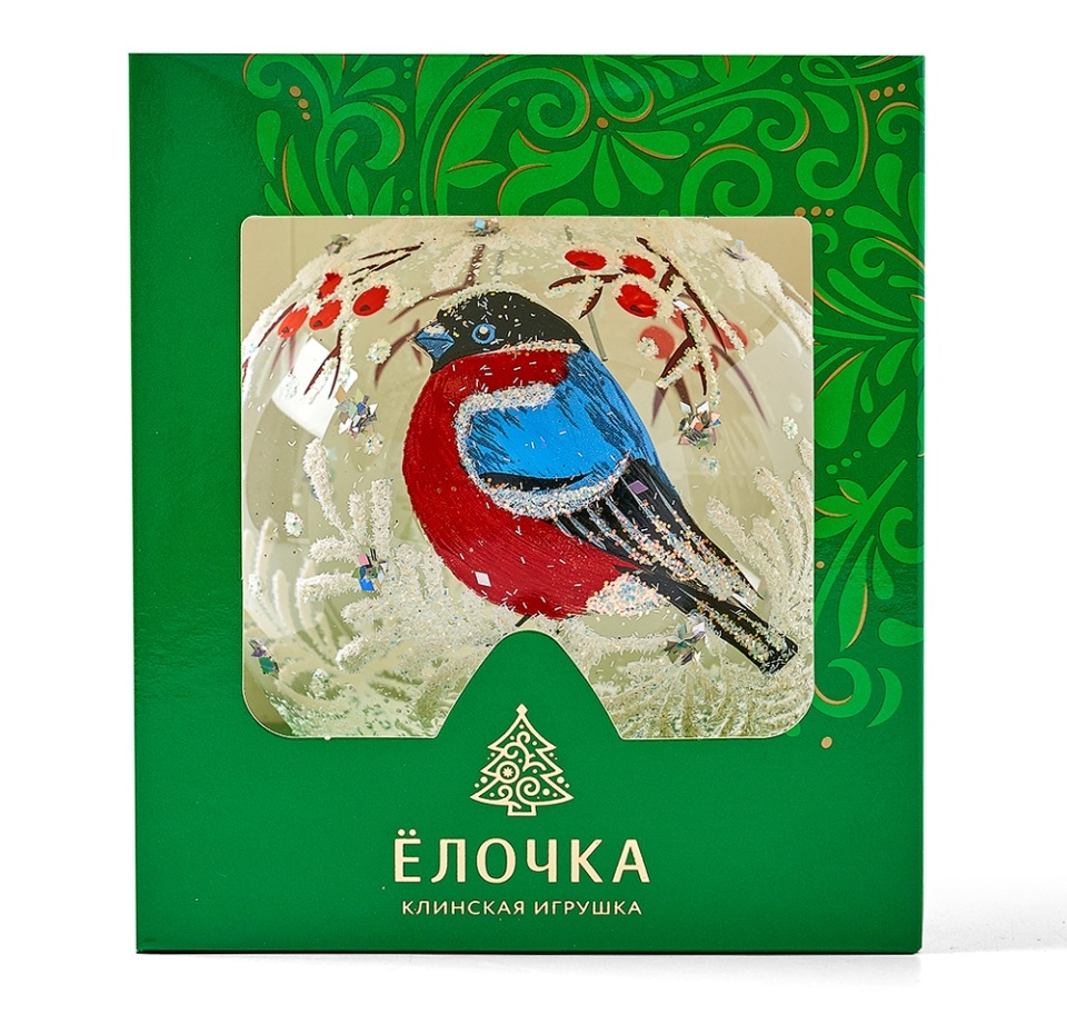 

Игрушка для елки Елочка «Коллекция Традиции» Шар Дыхание зимы прозрачный, 9.5см, стекло, Россия