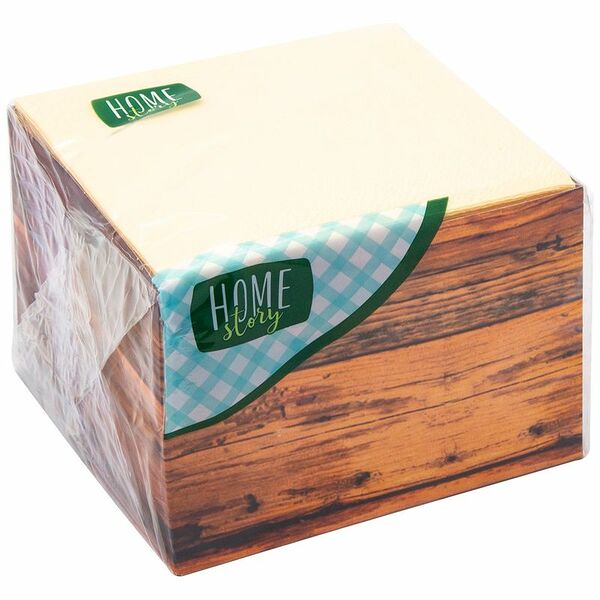 Салфетки бумажные шампань 2 слоя 24x24см Home Story, 85шт