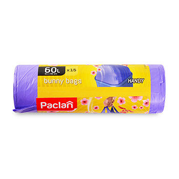 Мешки для мусора ароматизированные Paclan Bunny Bags 60 л 15 мкм (61х90см) 15 шт