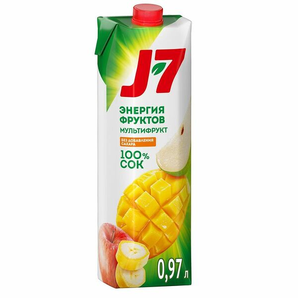 Сок J7 Мультифрукт с мякотью, 970мл