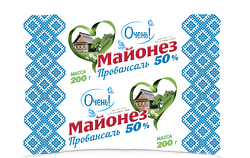 Майонез ПРОВАНСАЛЬ жир. 50% пакет 200г ОЧЕНЬ!