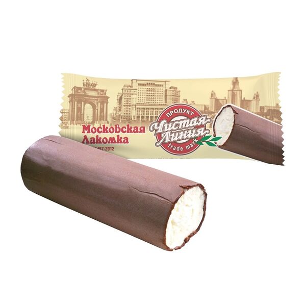 Мороженое пломбир Чистая Линия Московская лакомка Ванильная во взбитой шоколадной глазури