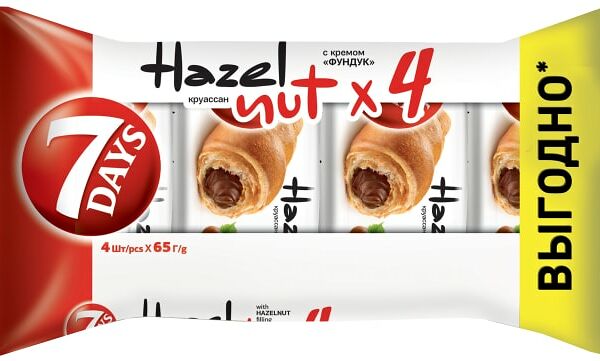 Круассан 7 Days с кремом Фундук 4шт*65г