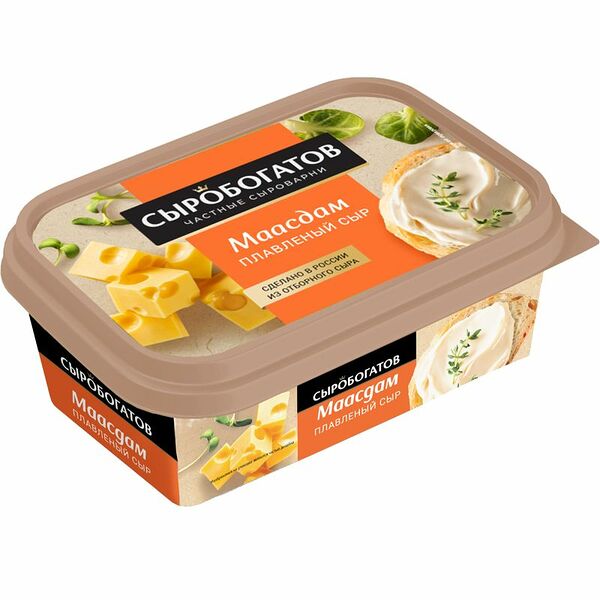 Сыр плавленый Сыробогатов Маасдам 50%, 200 г