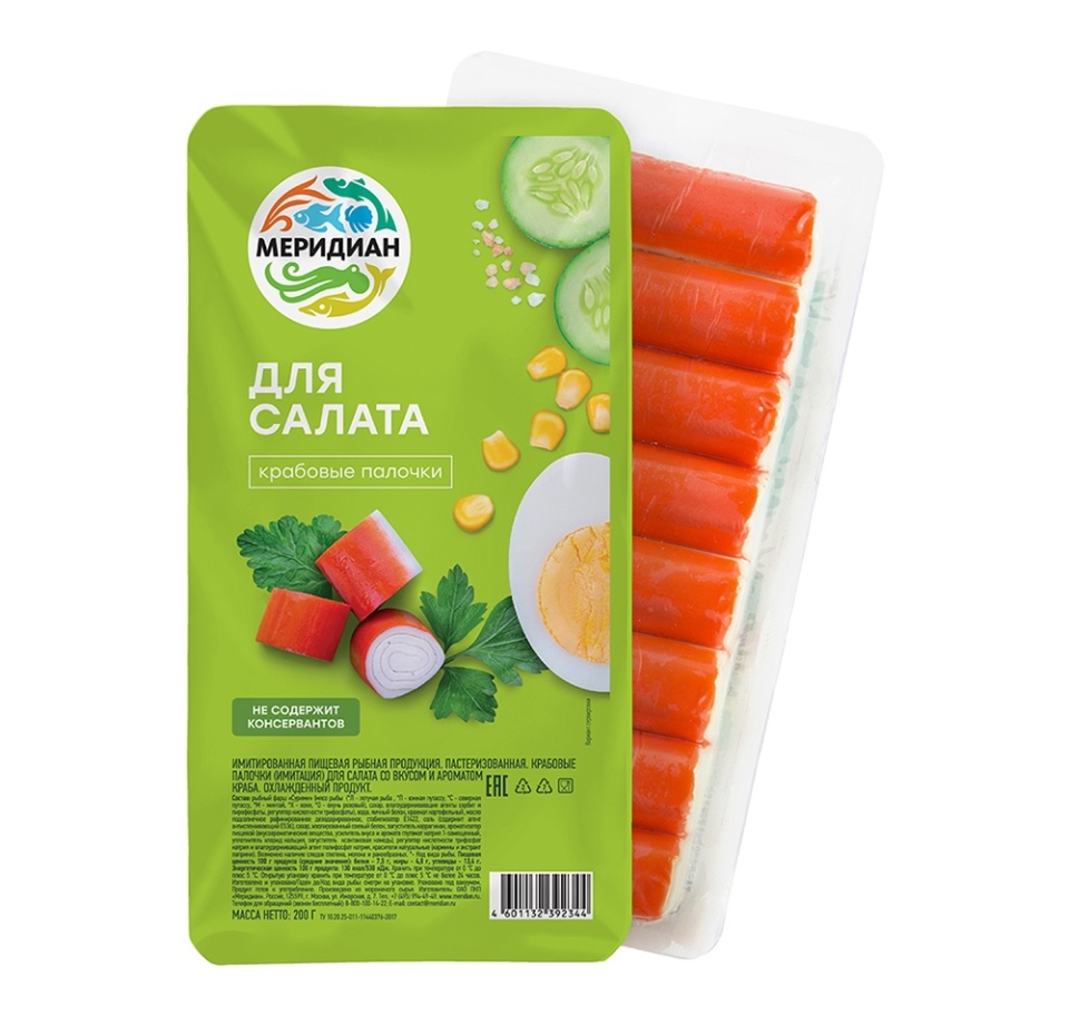 

Крабовые палочки Меридиан для салата 200 г