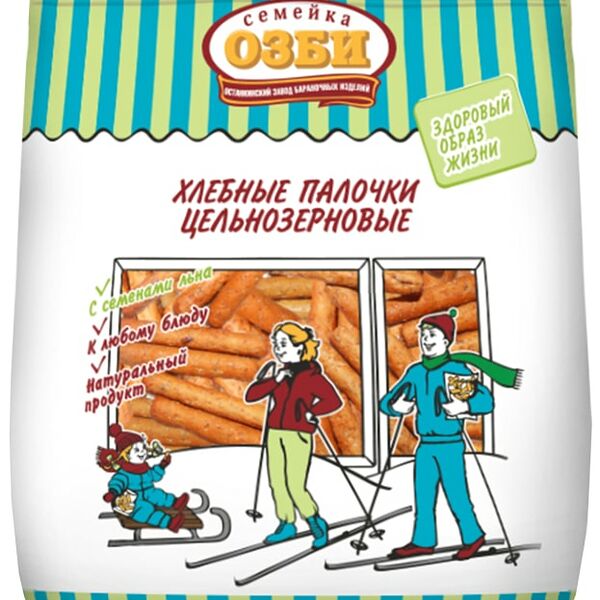 Палочки Семейка Озби хлебные цельнозерновые 150г