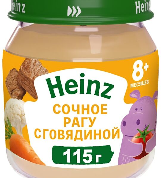 Пюре Heinz Сочное рагу с говядиной с 8 месяцев 115г