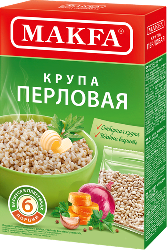 

Крупа перловая Makfa в пакетиках для варки 6 порций 400 г