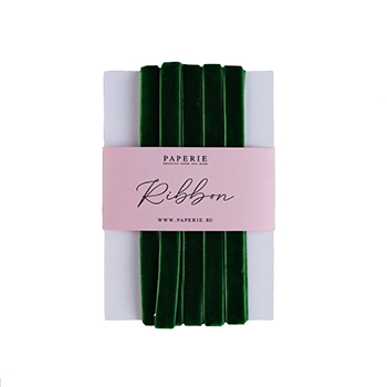 

Лента бархатная Paperie Dark green velvet, Китай