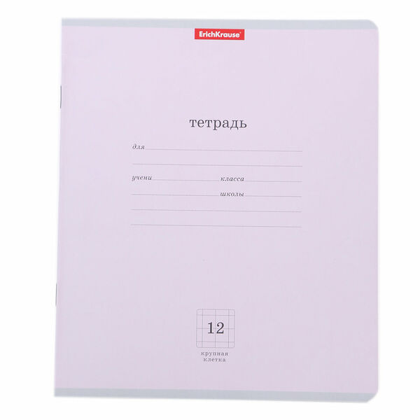 Тетрадь школьная ErichKrause крупная клетка А5+, 12 листов