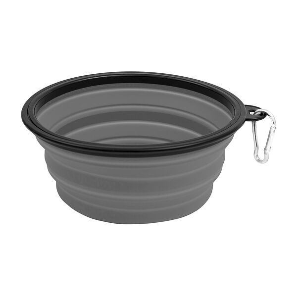 Миска Zooone складная силиконовая для животных 1000 мл, (СЕРАЯ) 