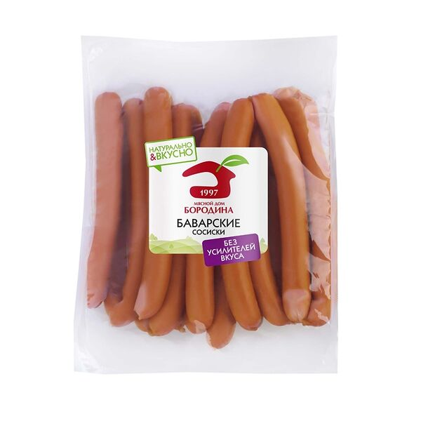 Сосиски Баварские натуральная оболочка МД Бородина весовые
