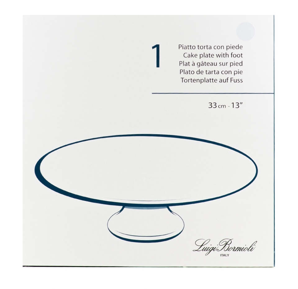 

Тарелка Luigi Bormioli Glitter ARGENTO для торта на ножке серебро 33 см 1 шт.