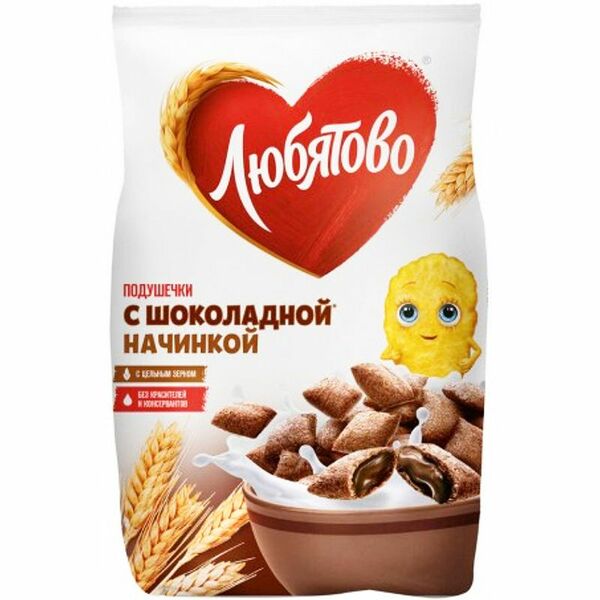 Подушечки Любятово с шоколадной начинкой, 220г