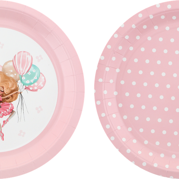 Тарелки одноразовые Girls d=23см бумажные Арт. ТРЛ23, 6шт
