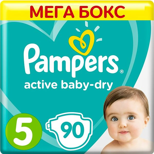 Подгузники Pampers Active Baby-Dry 11–16кг Размер 5 90шт