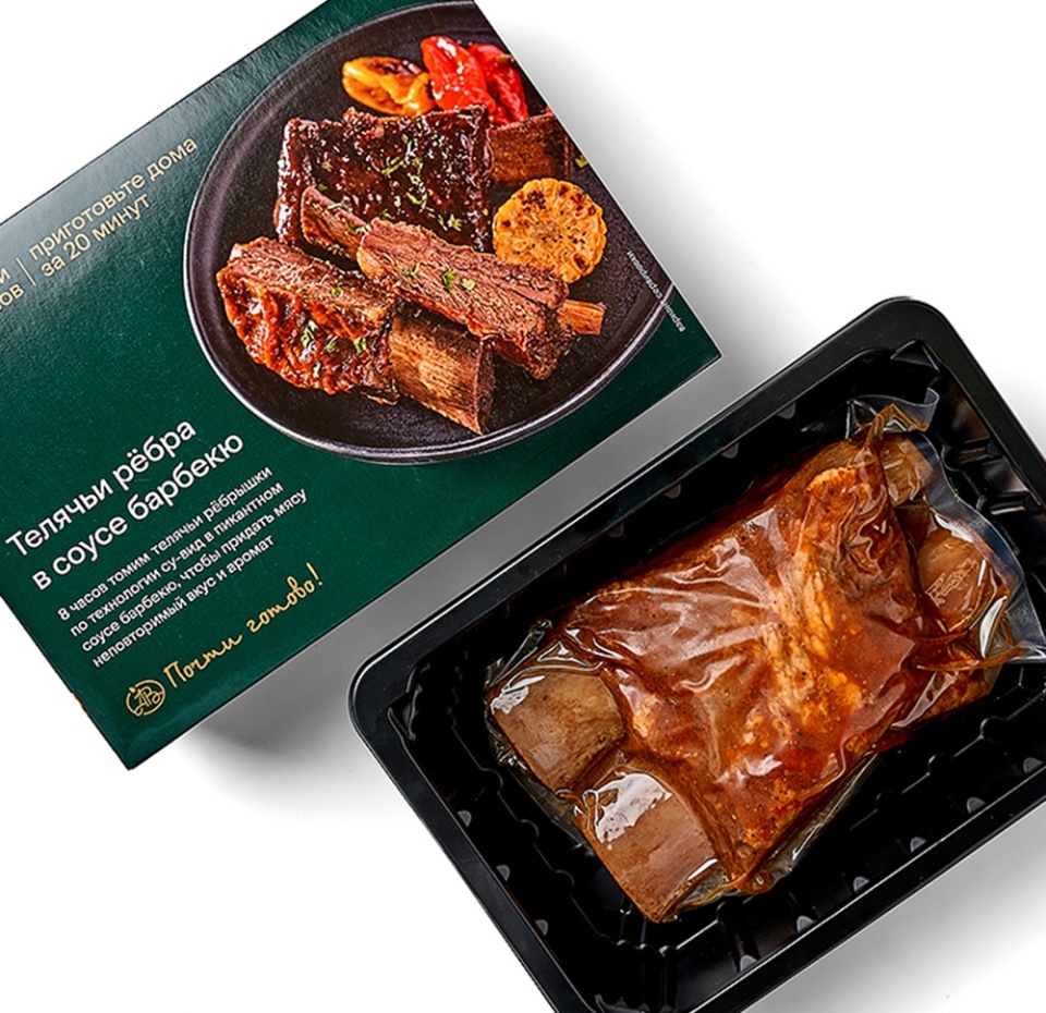 

Рёбра телячьи су-вид в соусе BBQ, «Почти готово», 450 г, Россия