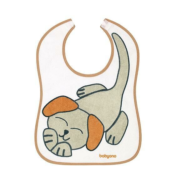 Нагрудник махровый с клеенкой 9м+, Babyono