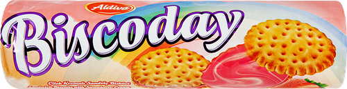 Печенье-сэндвич Aldiva Biscoday с ароматом клубники