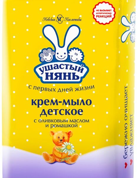 Крем-мыло Ушастый нянь с оливковым маслом и ромашкой 90г