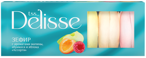 

Зефир Delisse Ассорти с ароматом малины, абрикоса и яблока 210 г