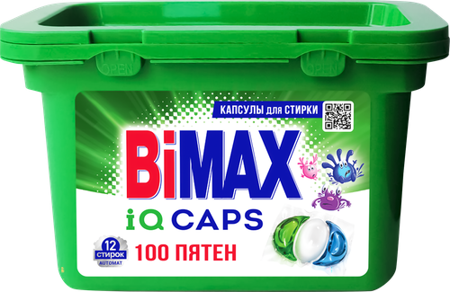 

Капсулы Bimax для стирки 100 пятен 12 шт. 156 г